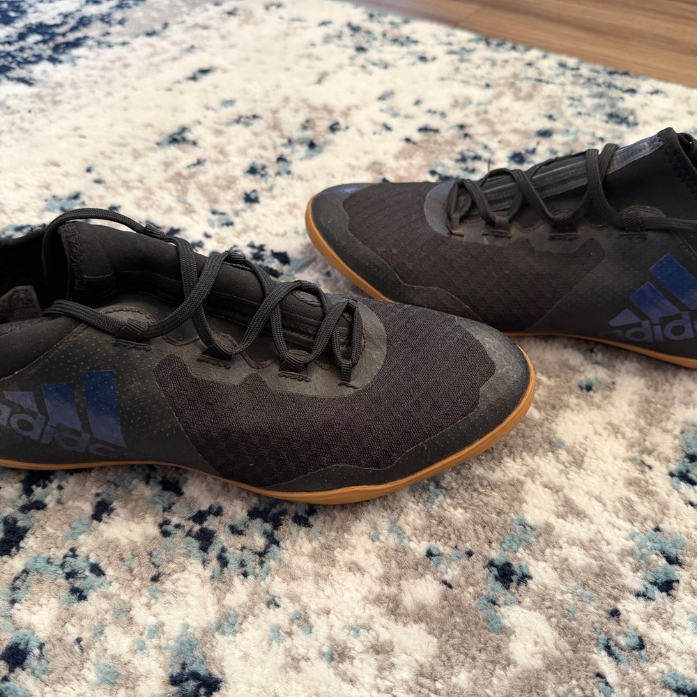 Adidas indoor Black Sneakers with Blue Highlights